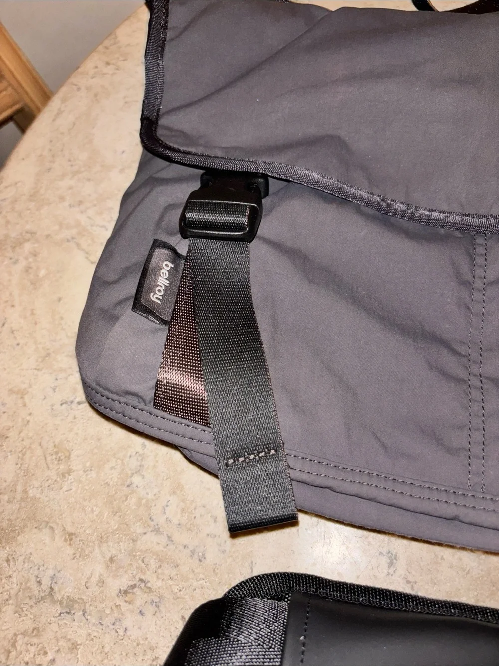 Bellroy Charcoal Mini Messenger with Buckle Closure